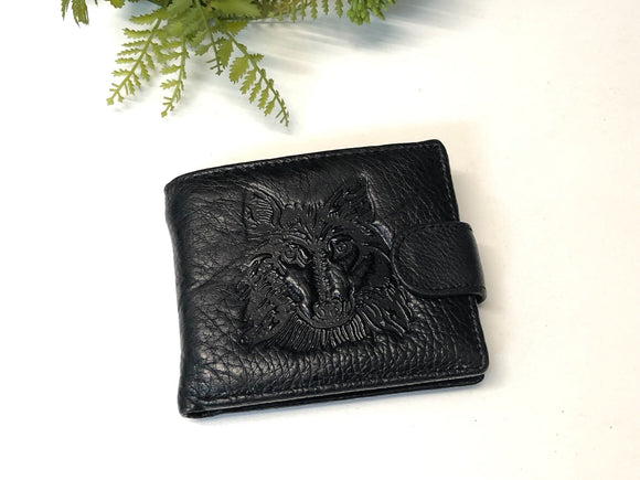 MENS LEATHER WALLET - WOLF