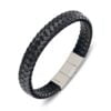 Blaze Stainless steel men's leather bracelet - Cobbler Rd