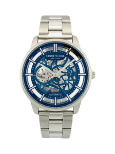 Kenneth Cole Automatic Watch-Blue Frame-Stainless Steel Bracelet
