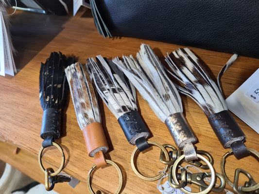 Cowhide key rings