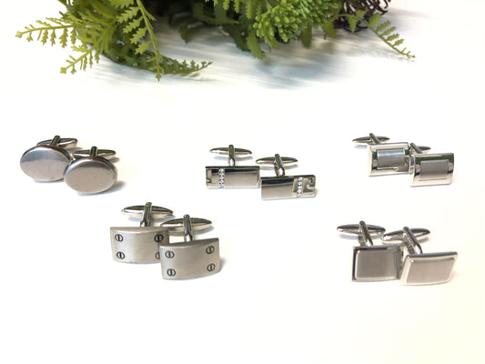 MENS SILVER CUFF LINKS- COBBLER RD