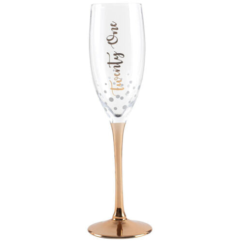 Twenty One Rose Gold Champagne Glass