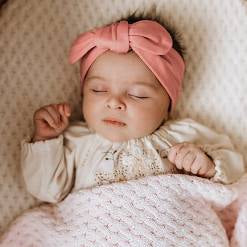 Snuggle Hunny - peach topknot headband