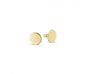 Yellow Gold Plate 10mm Disc Earrings