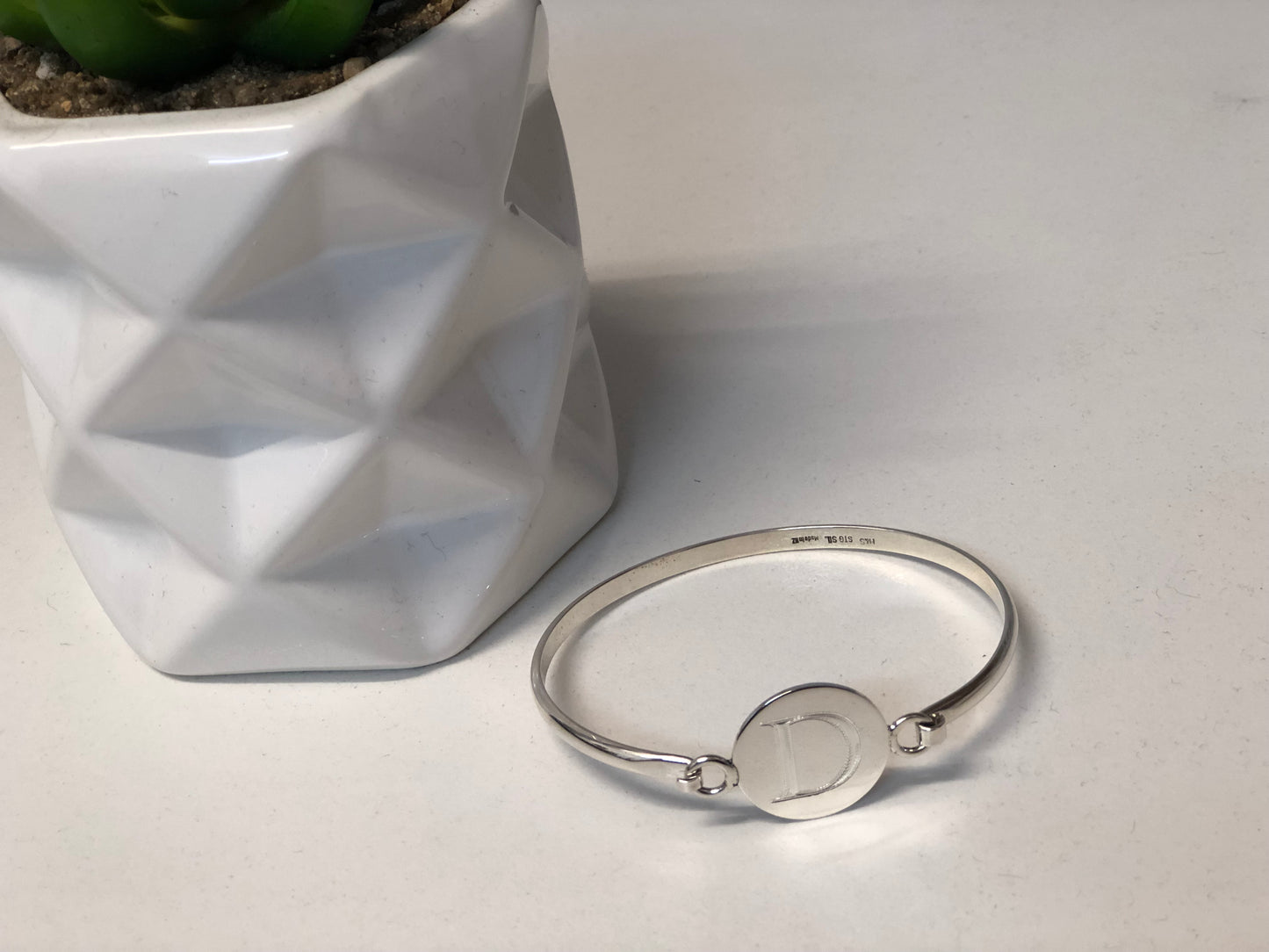 Sterling silver cuff bangle