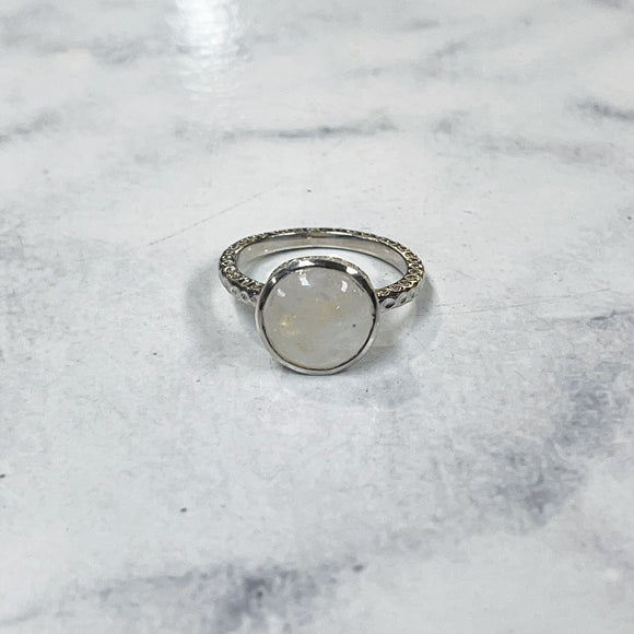 White Moonstone ring