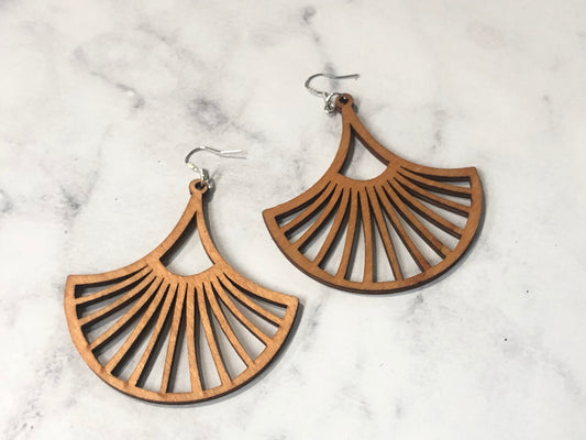 Wood drop earrings