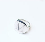 Large round signet ring - sterling silver