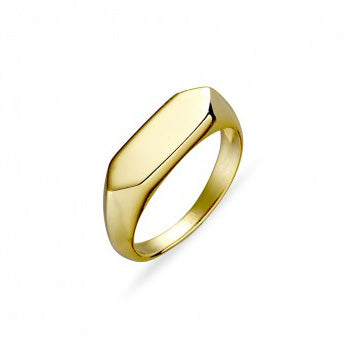 Yellow gold flat ring with rounded edges