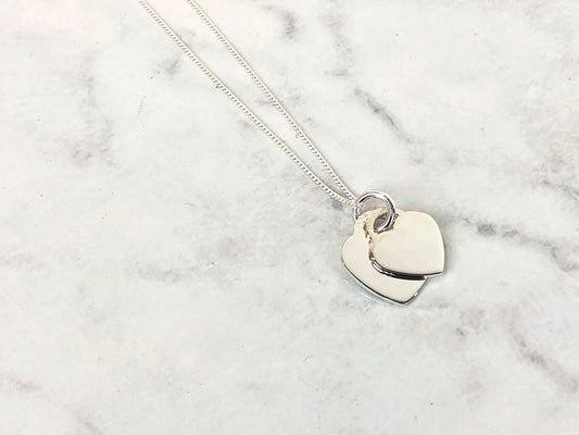 Double Heart Pendant Necklace