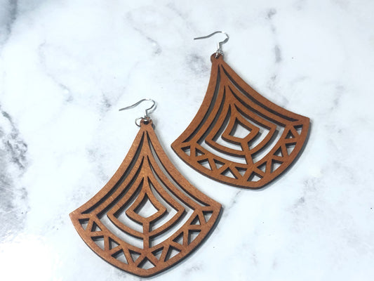 Wood drop earrings