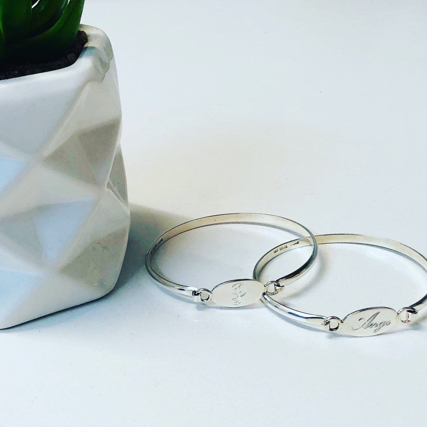 Sterling silver cuff bangle