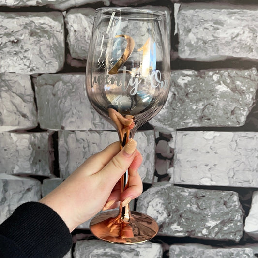 21 ombré rose gold wine glass