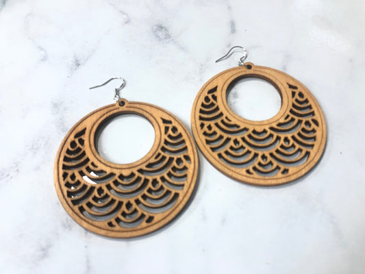 Wood drop earrings