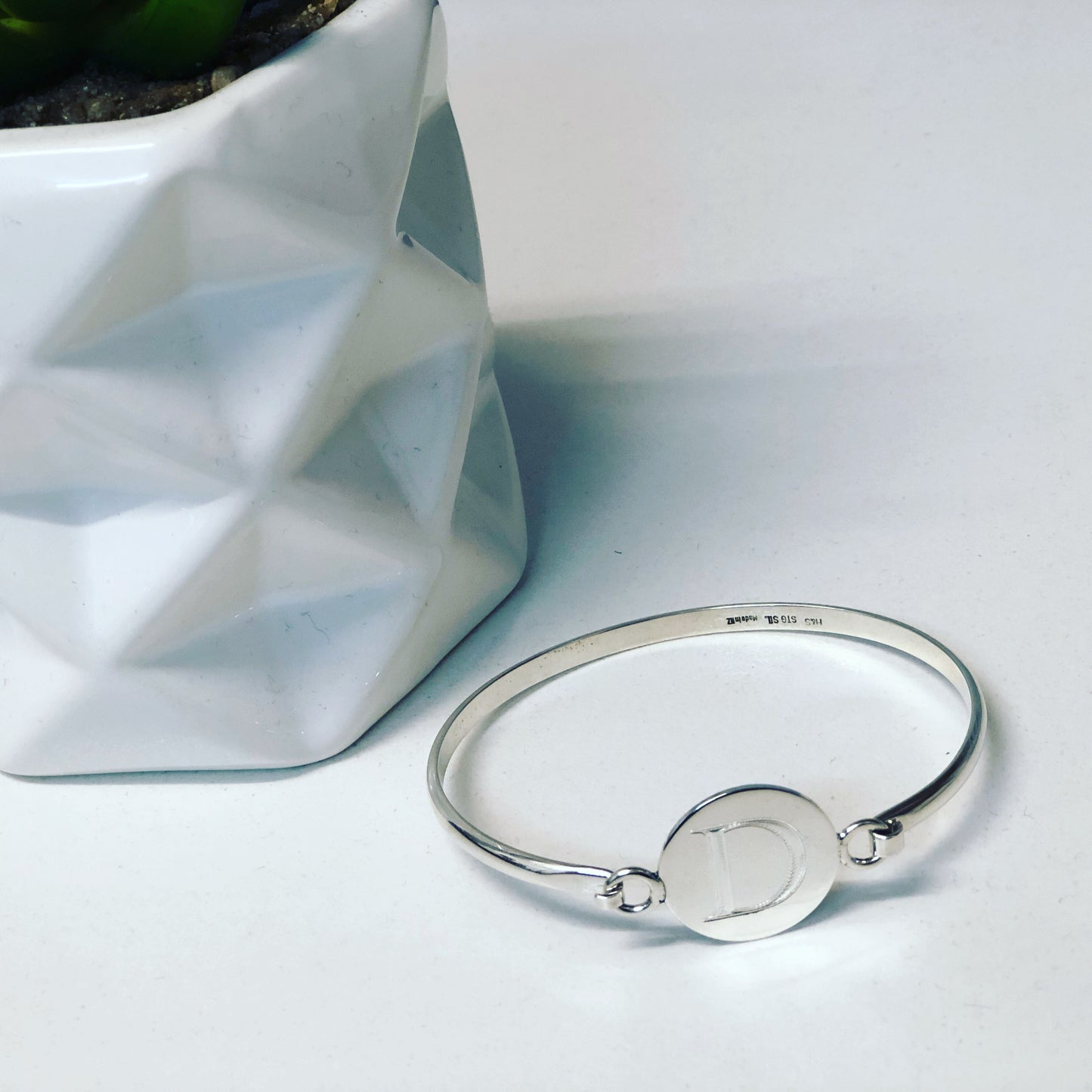 Sterling silver cuff bangle