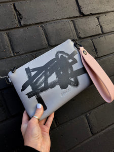 Article- Grey Leather Clutch