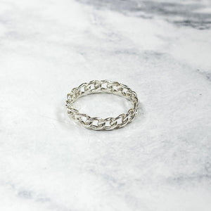 Chain link ring in Sterling Silver