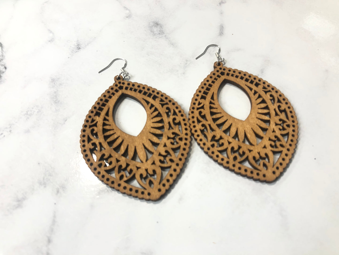 Wood drop earrings