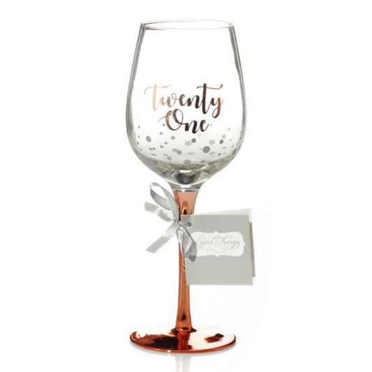 Twenty One Rose Gold Wine Glass