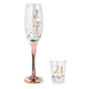 Champagne flute and shot glass set- Rose Gold - 21
